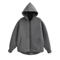 Grey Takereva Signature Heavyweight Zip Hoodie