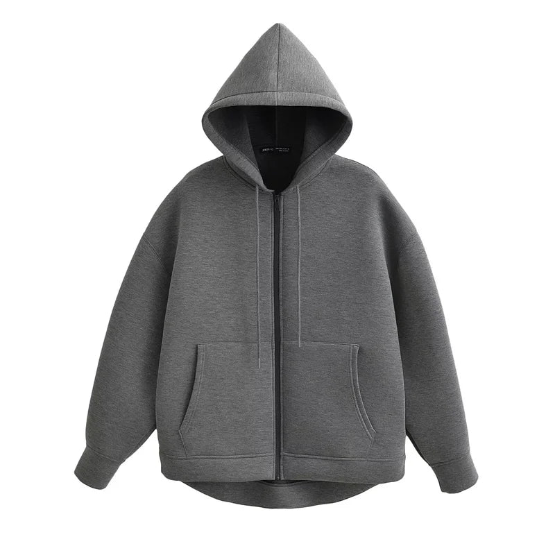 Grey Takereva Signature Heavyweight Zip Hoodie