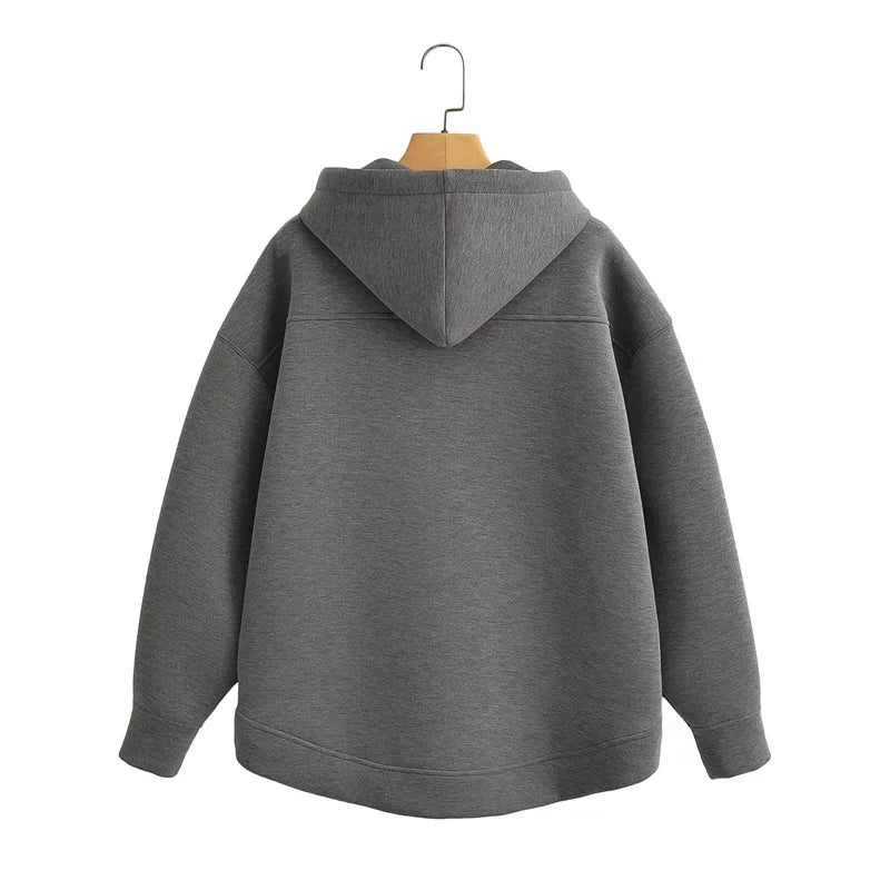 Grey Takereva Signature Heavyweight Zip Hoodie